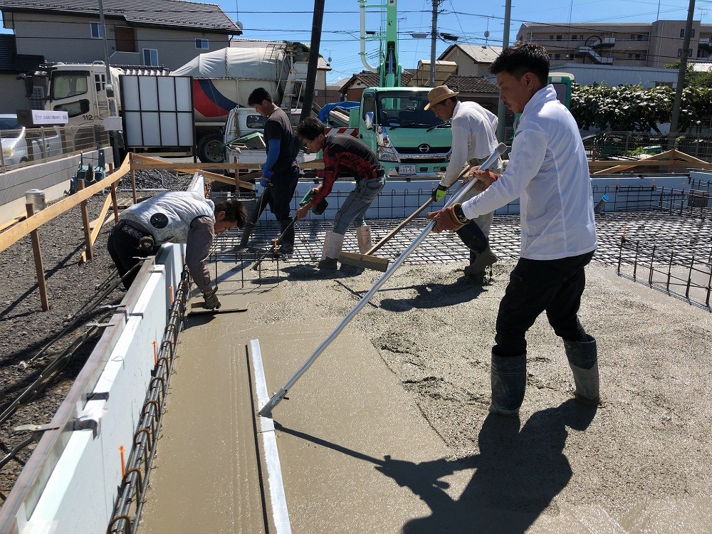 足利市の新築住宅　基礎工事の様子写真