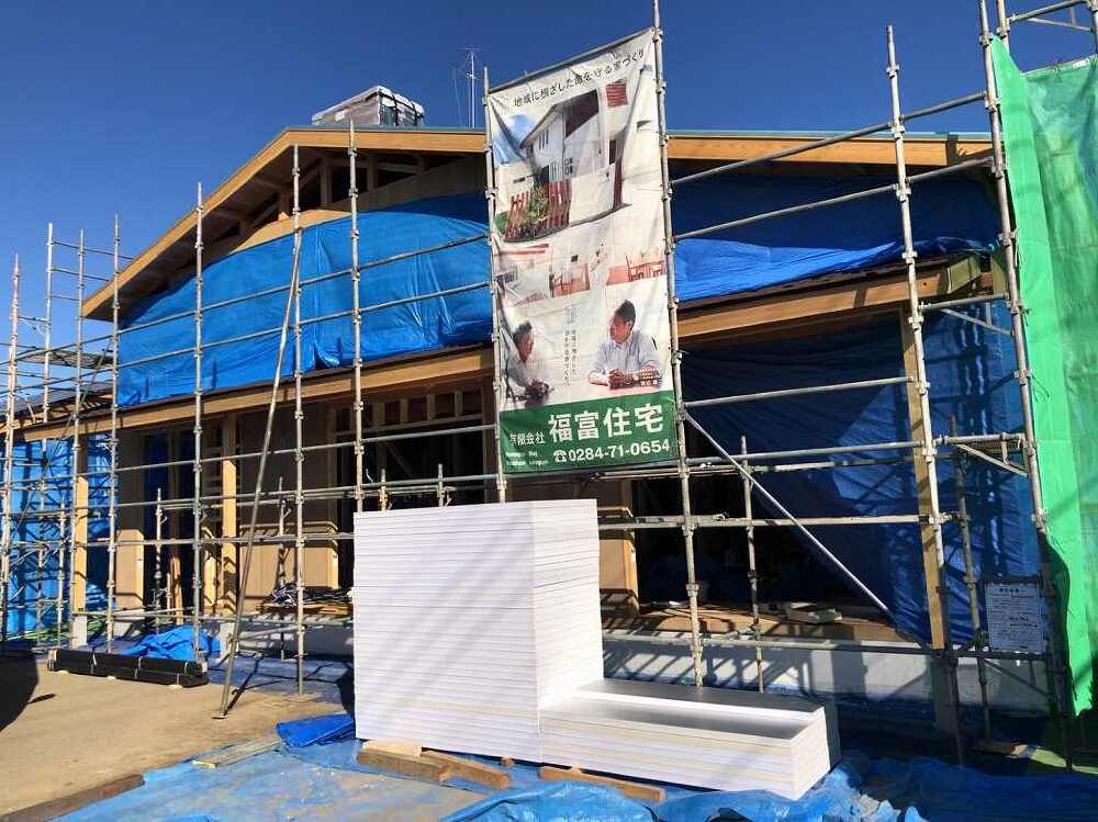 足利市の注文住宅建築中の写真