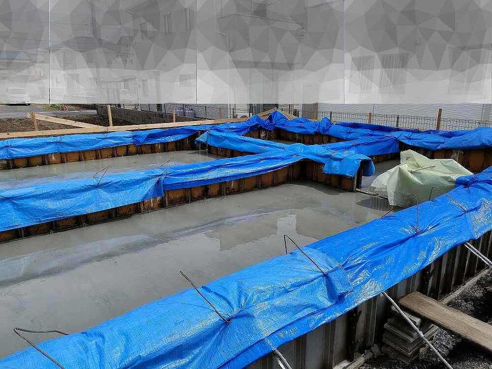 基礎コンクリート打設後の写真