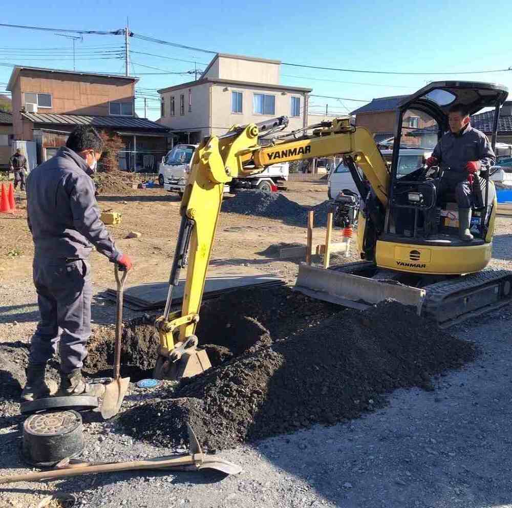 仮設水道工事の写真