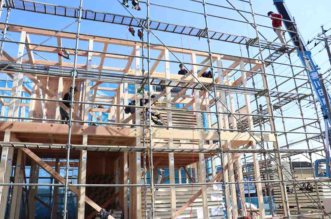 福富住宅の建築現場写真