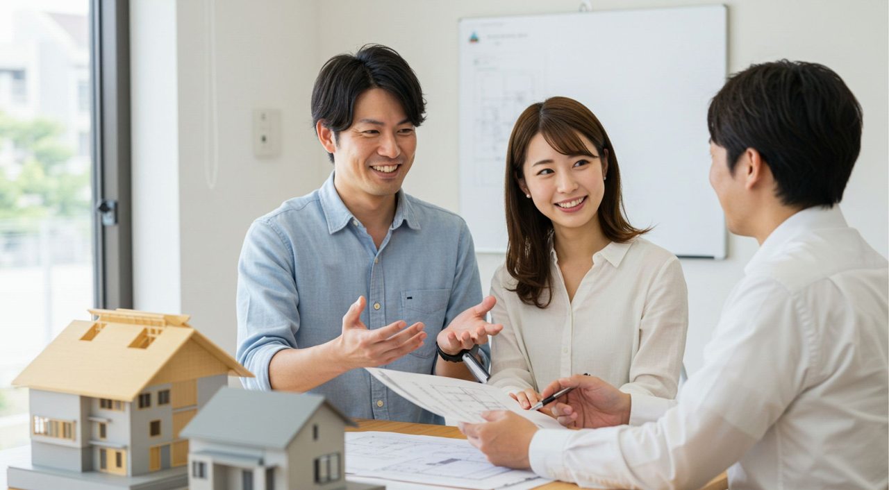 家づくりの相談をしているイメージ画像