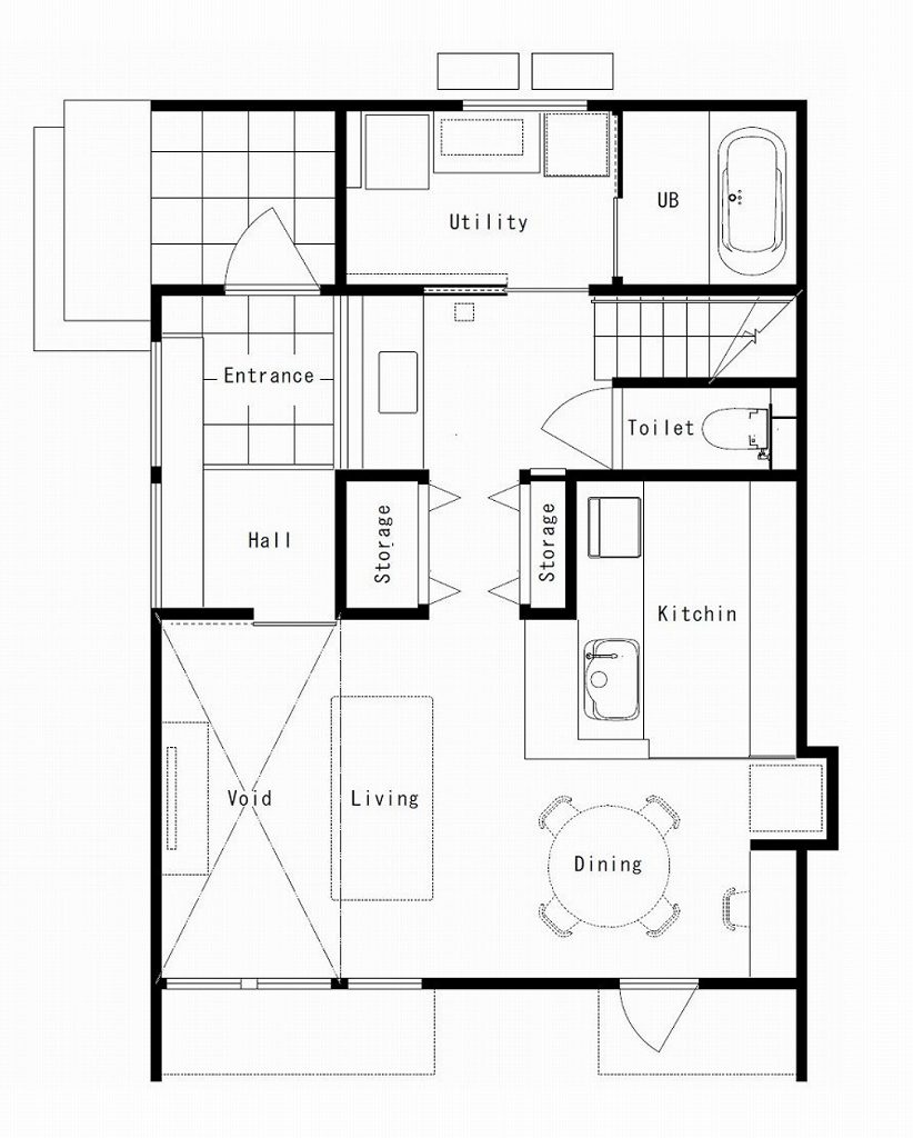 売却型モデルハウスの間取り図1Ｆ