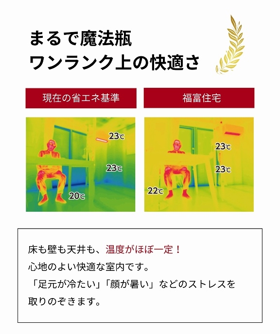 上下の温度差のない快適な室内
