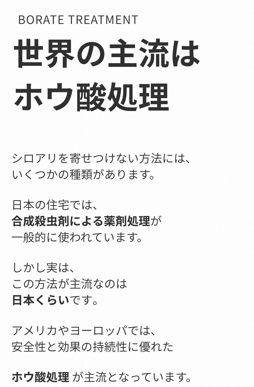 世界の主流はホウ酸処理