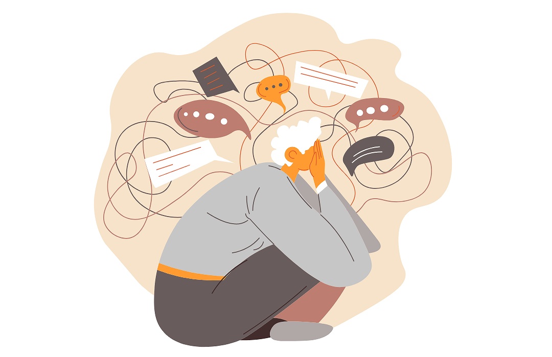 後悔する人のイラスト