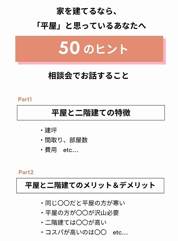 福富住宅、ほぼ平屋相談会の内容