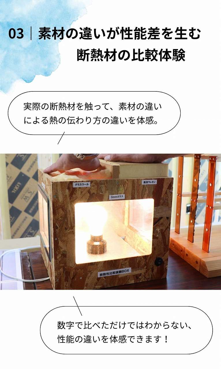 断熱材の比較体験