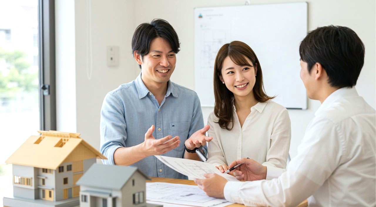 家づくりの相談をしている夫婦のイメージ画像