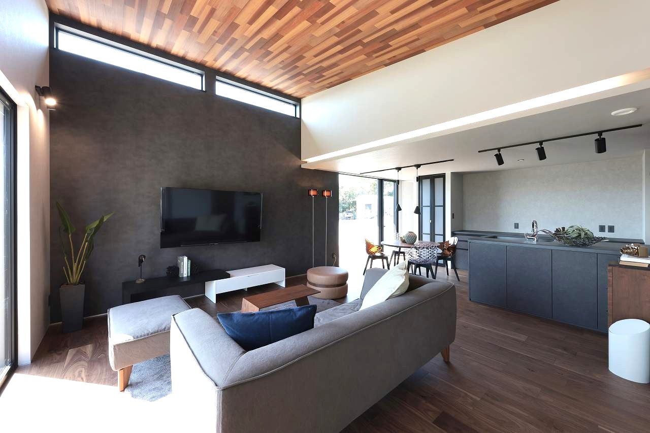 福富住宅の平屋施工事例リビング画像