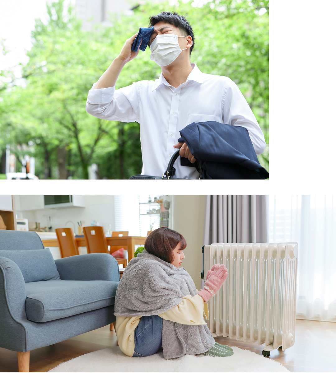 真夏と真冬のイメージ画像