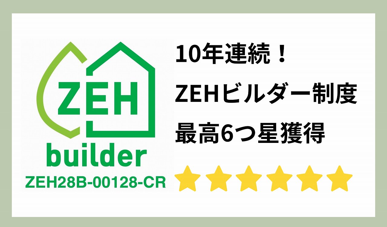 ZEHビルダー制度で10年連続6つ星ビルダーになりました、イラスト