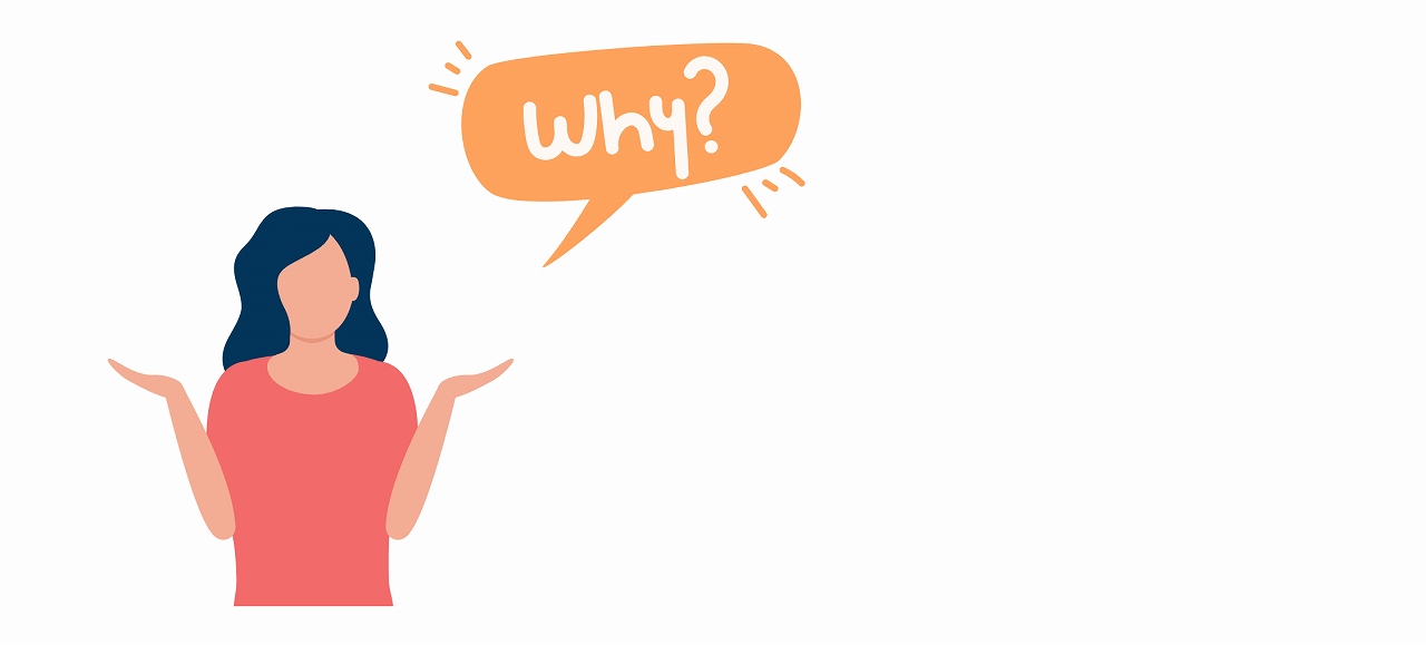 疑問をいだく女性のイラスト