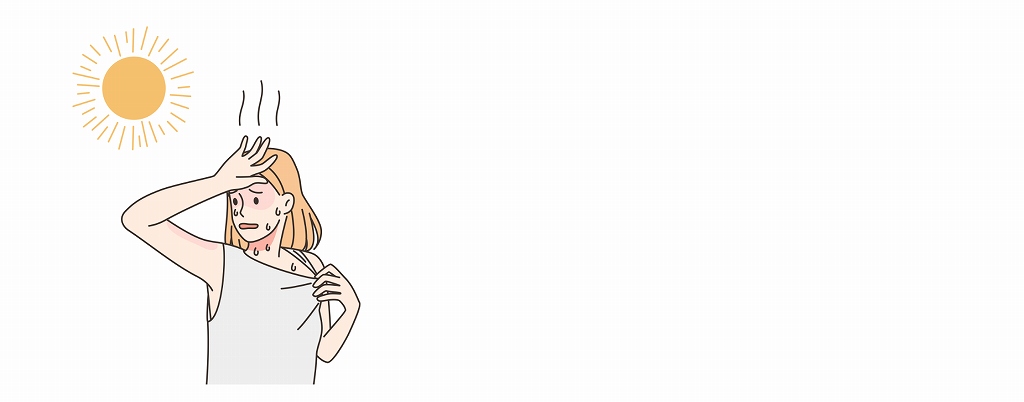 暑がっている人のイラスト