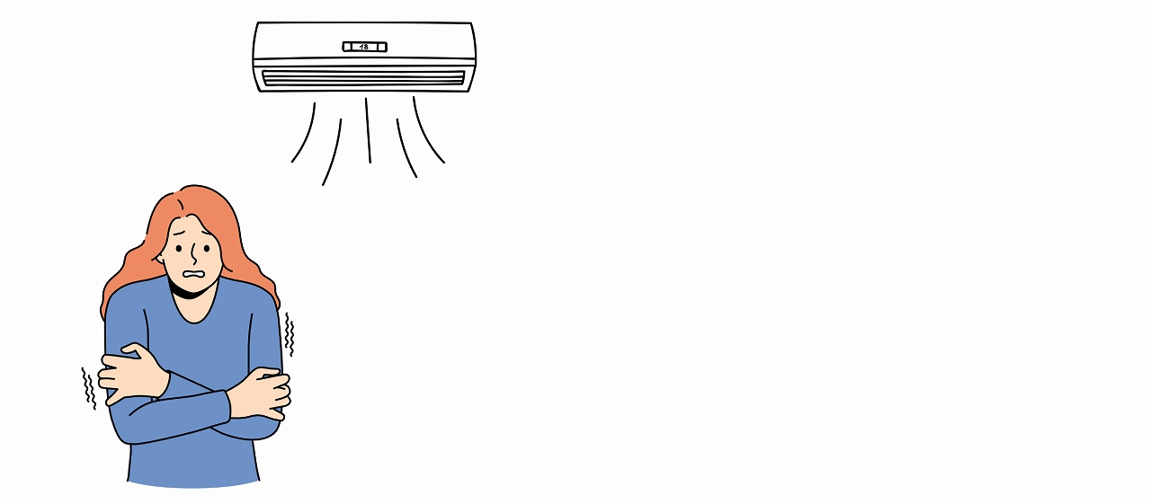 冷房による冷え性・体調不良のイラスト