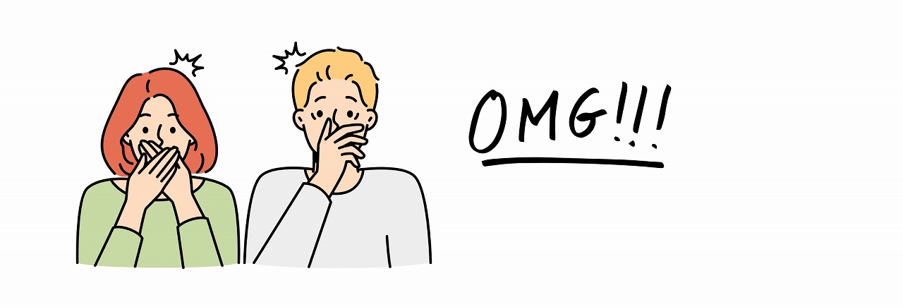 驚く男女のイラスト