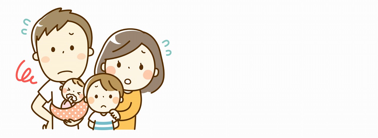 心配する家族の画像