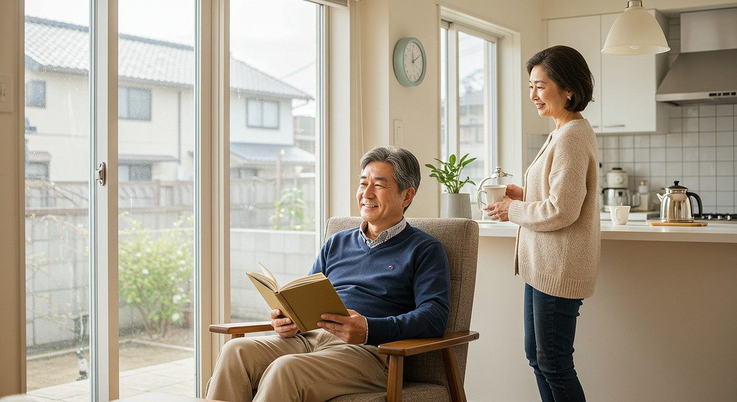 リフォームをして快適に暮らす夫婦のイメージ画像