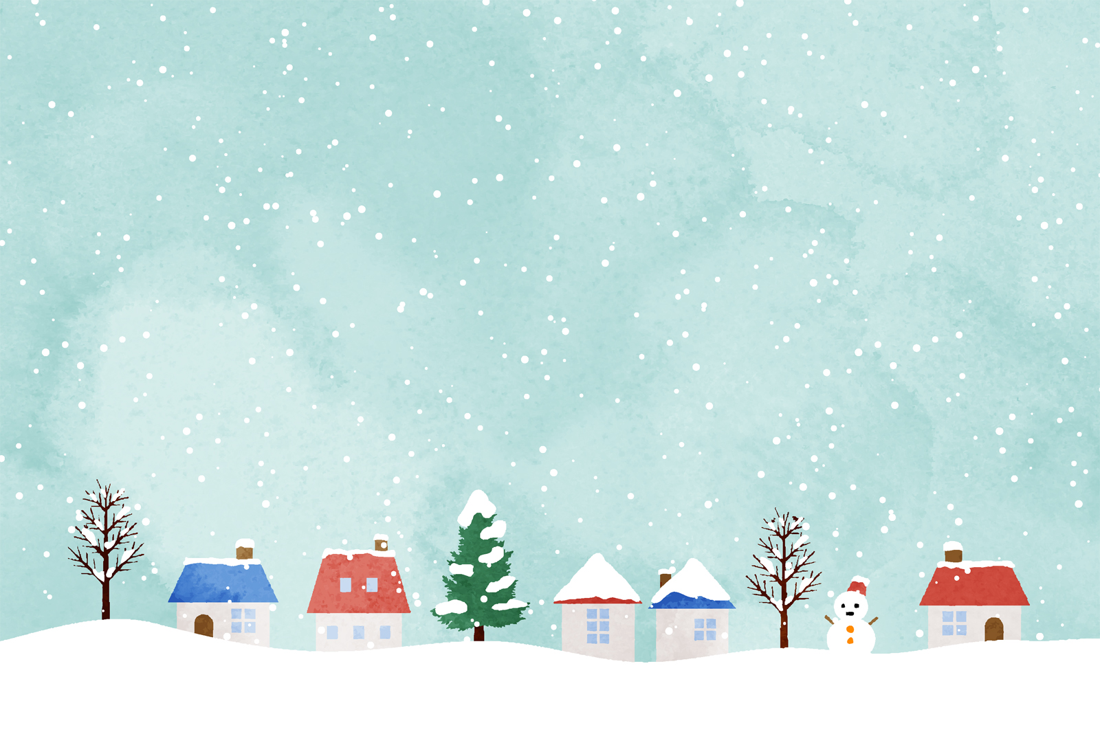 雪の降る町のイラスト