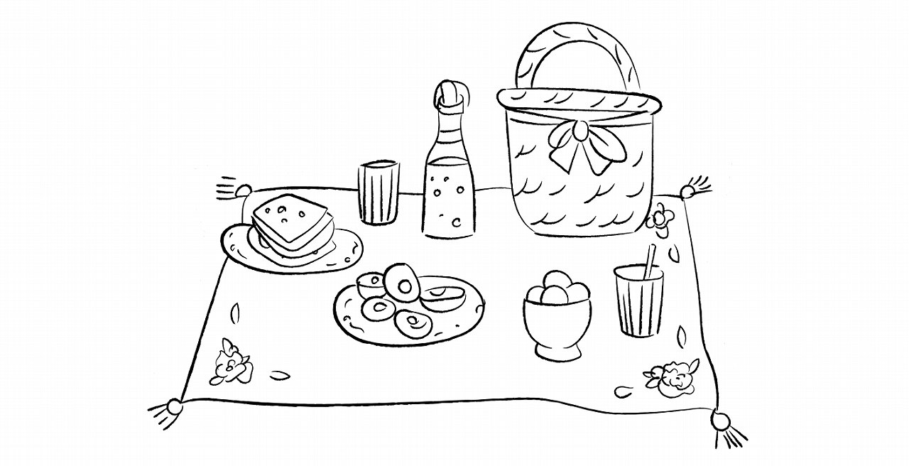 ピクニックシートのイラスト