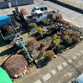 水道引き込み工事の様子